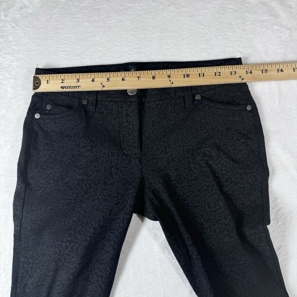 Eileen Fisher Black & Gray Damask Ponte‎ Knit Slim Skinny Pants 2 - Picture 9 of 11